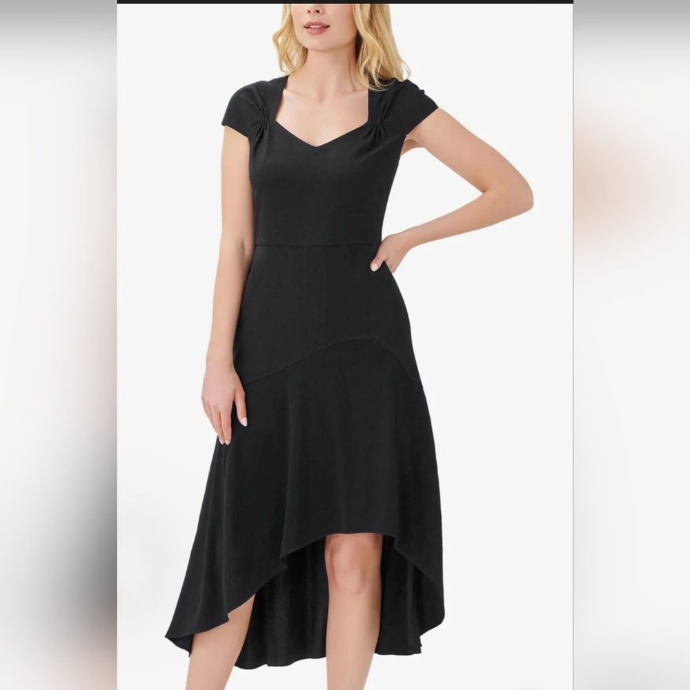 ADRIANNA PAPELL , Elegant Black High Low Dress